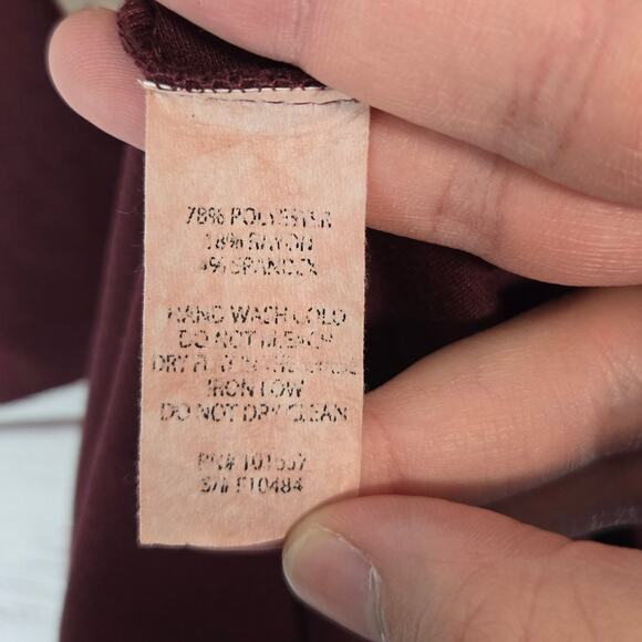 Freebird Stretch Fit & Flare Skater Dress Size S Burgandy Pleated Whimsy Fairy - Picture 8 of 14